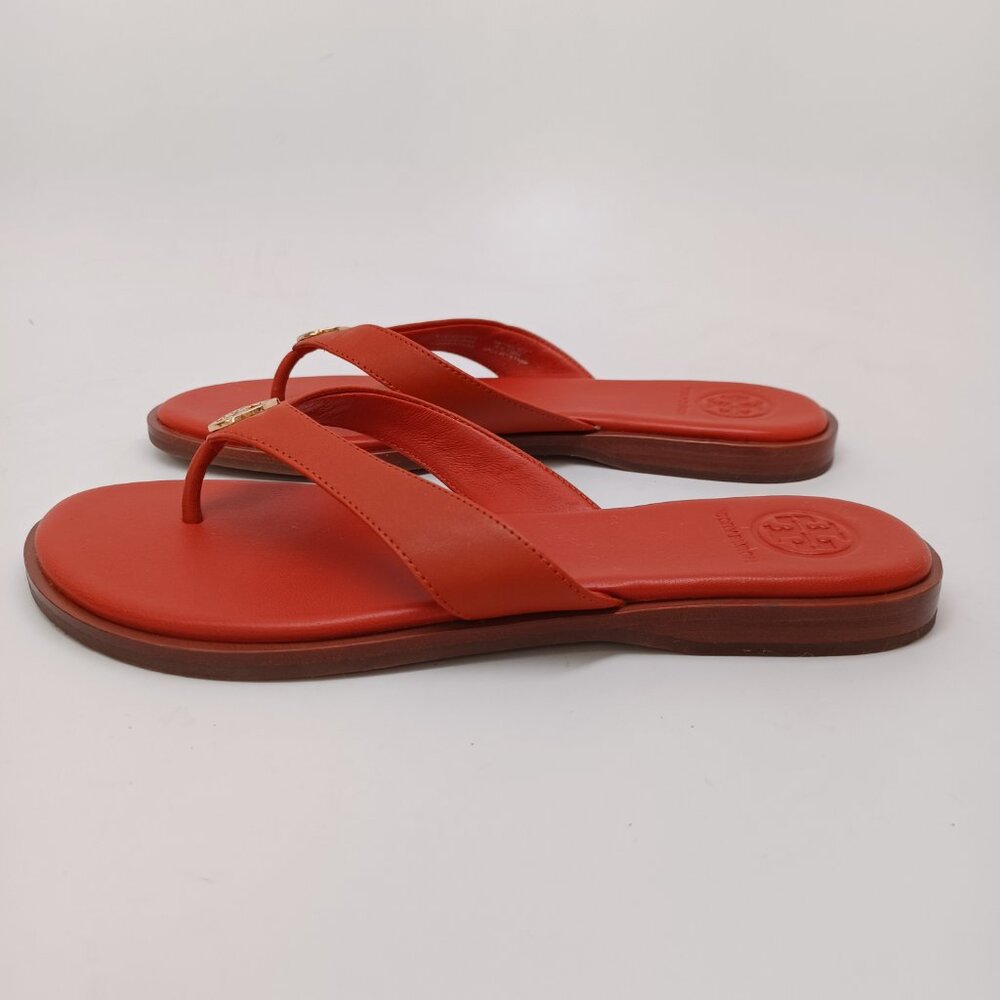 Tory Burch Sandals Rust Leather Thong Flip Flops Womens 6M - Picture 2 of 12